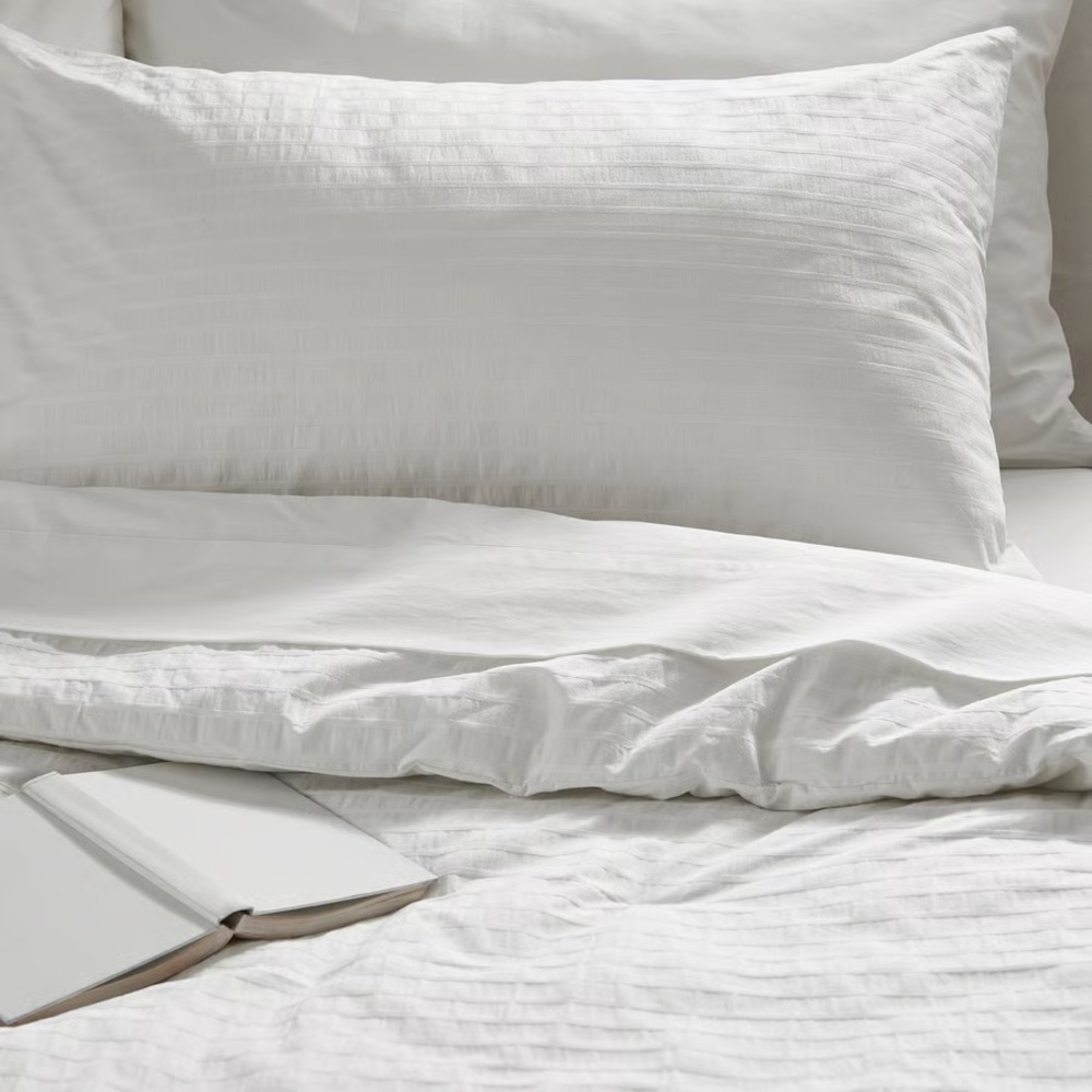 Classic White Cotton Comforter Set - Full/Queen Size